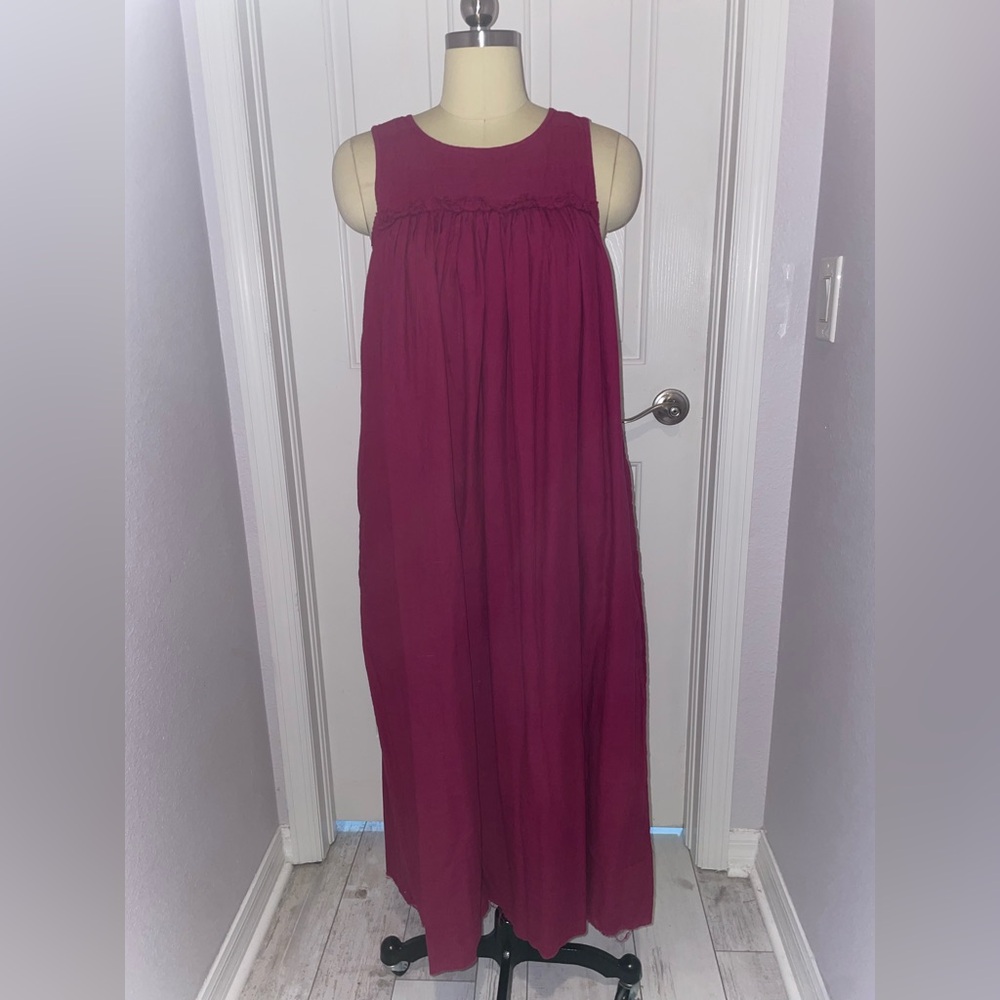 Auntie Oti “Lipstick” Red Sleeveless Dress
